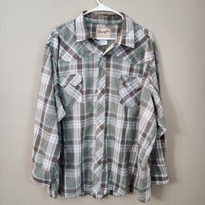 Wrangler Size 3XL Western Vintage Casual  Pearl Shirt Longsleeves. Cowboy, Ranch